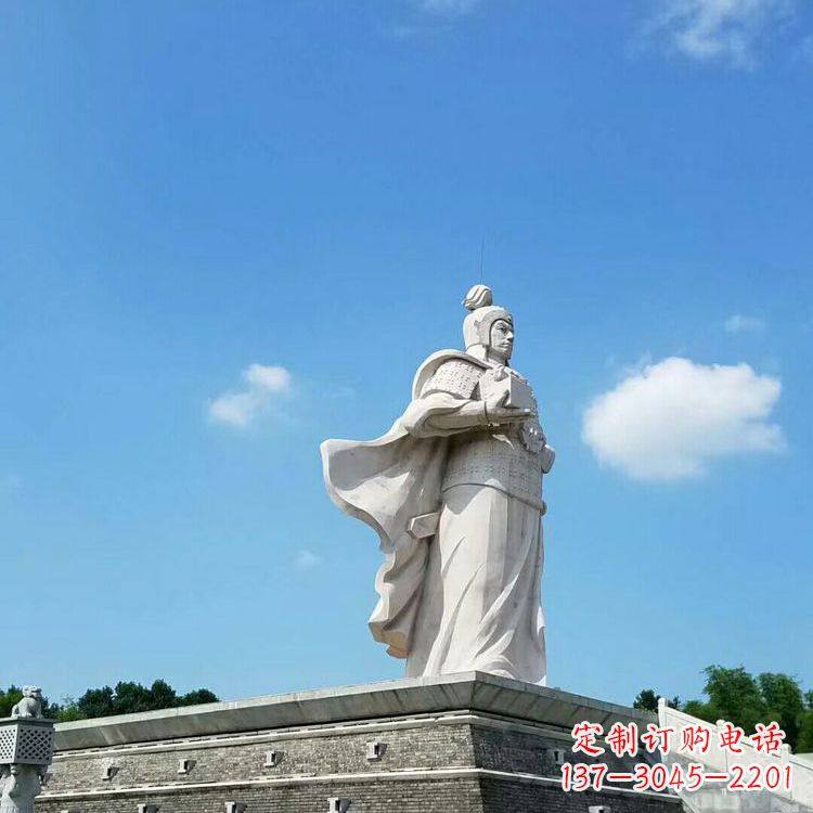 河北兵仙韩信汉白玉石雕-景区古代著名将领军事家雕像