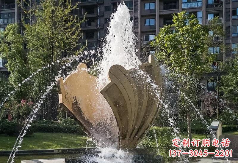 河北不锈钢贝壳喷泉雕塑精美而又耐用
