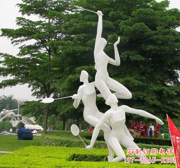 河北精美绝伦的不锈钢羽毛球雕塑