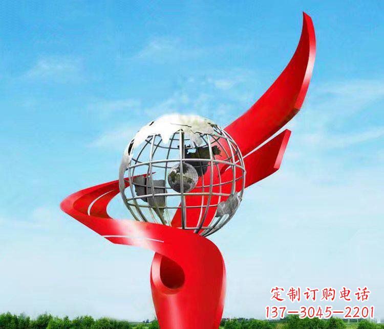 河北不锈钢地球雕塑精美的艺术品