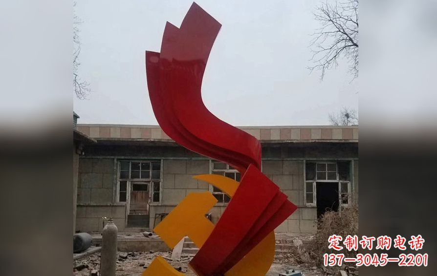 河北不锈钢党徽雕塑——为共产主义奠基