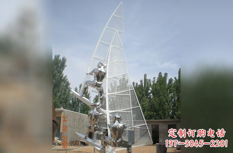 河北不锈钢帆船雕塑精美的艺术品