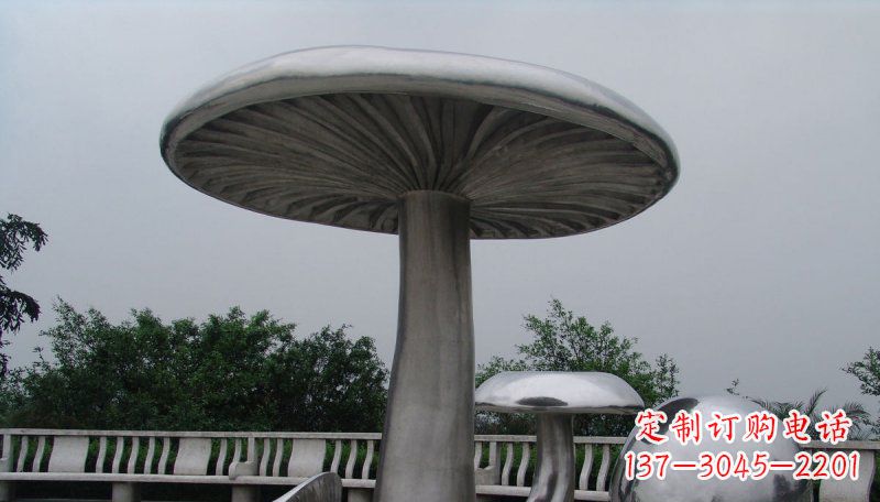 河北不锈钢仿真蘑菇凉亭雕塑