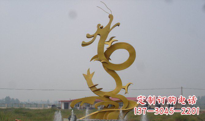河北不锈钢飞龙雕塑精美传承中华文化