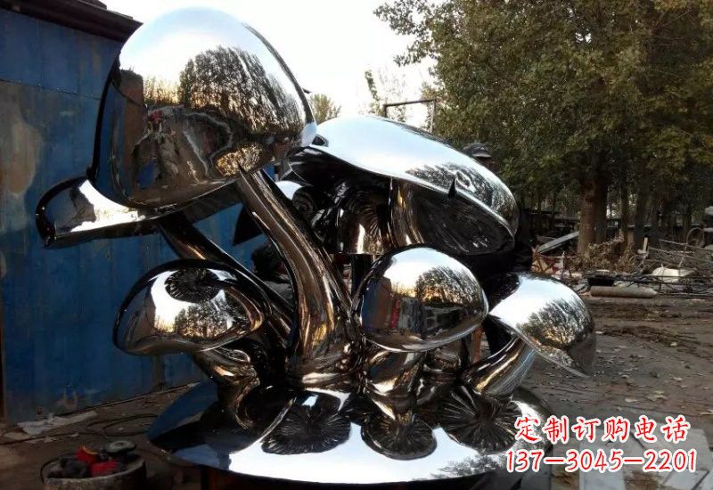 河北不锈钢公园蘑菇雕塑