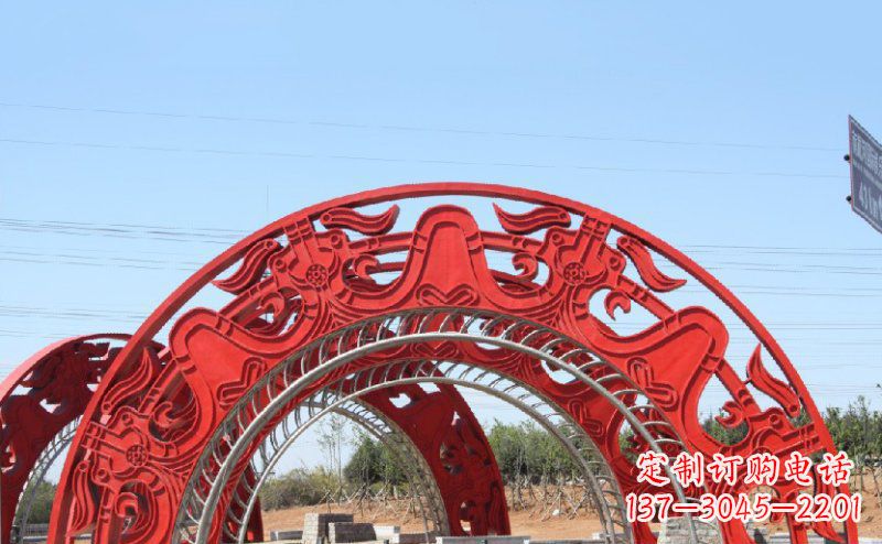 河北不锈钢拱门雕塑美丽的艺术精品