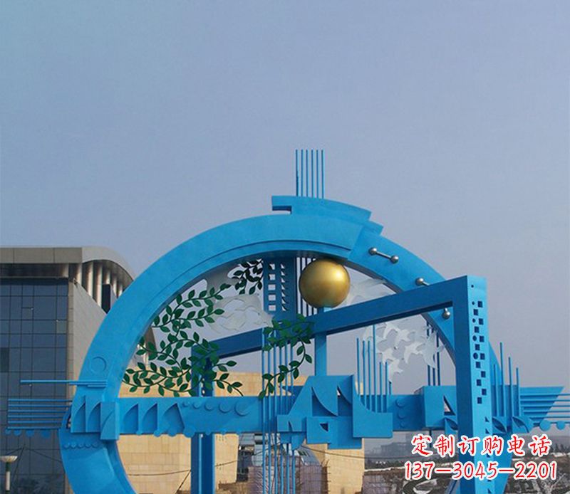 河北不锈钢拱桥雕塑美丽的艺术品