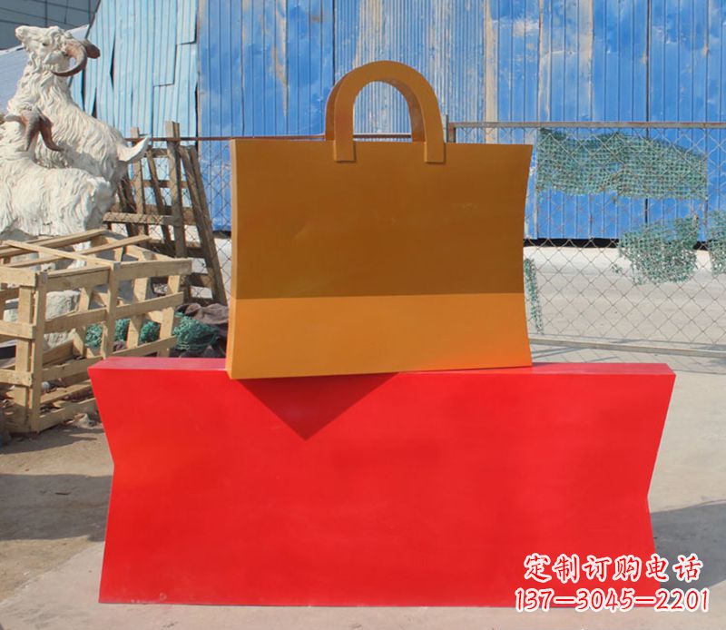河北精美不锈钢购物袋雕塑