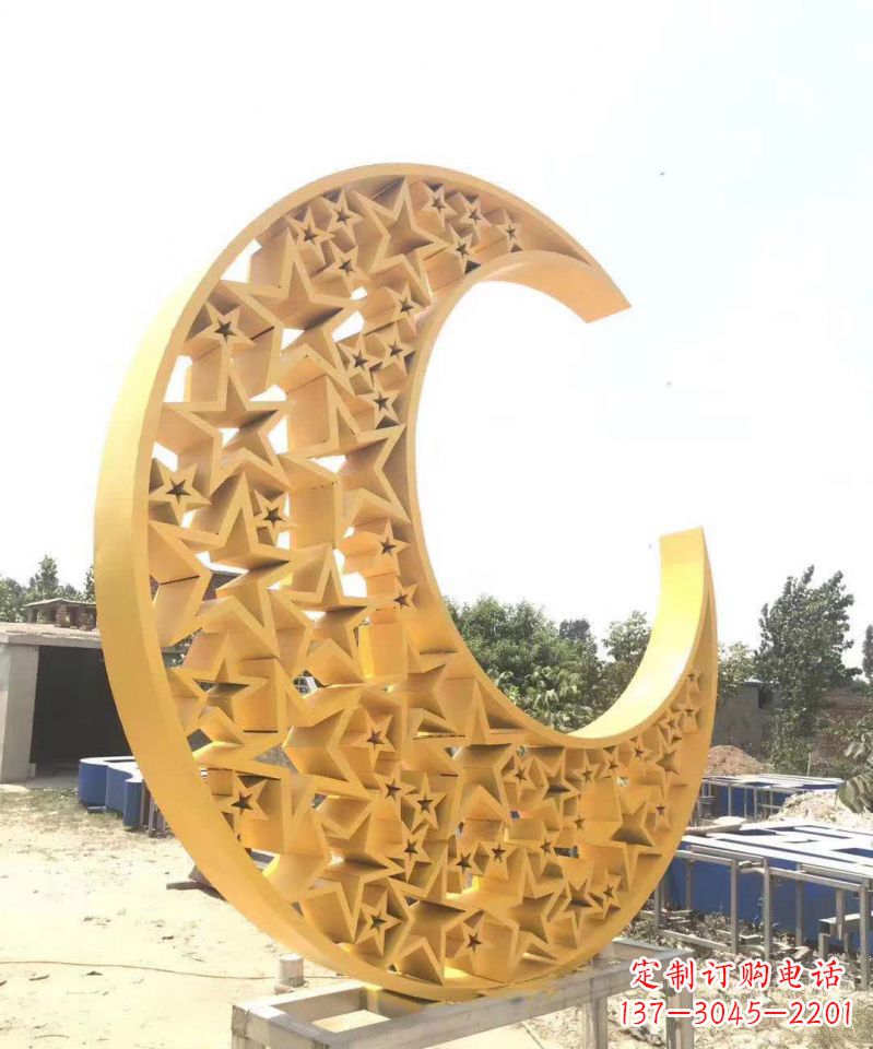 河北不锈钢月亮雕塑象征着梦想与希望