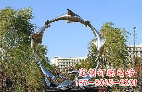 河北不锈钢海豚雕塑美的化身
