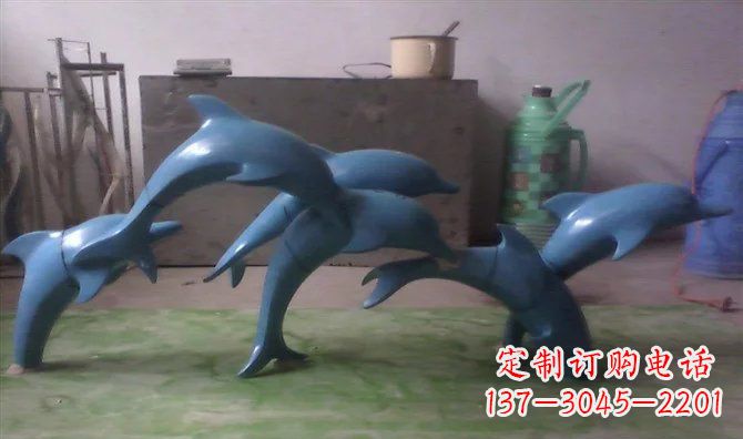 河北不锈钢海豚雕塑精致的艺术品