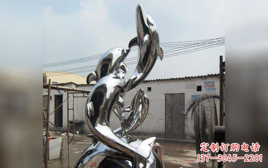 河北海豚之美——不锈钢海豚雕塑