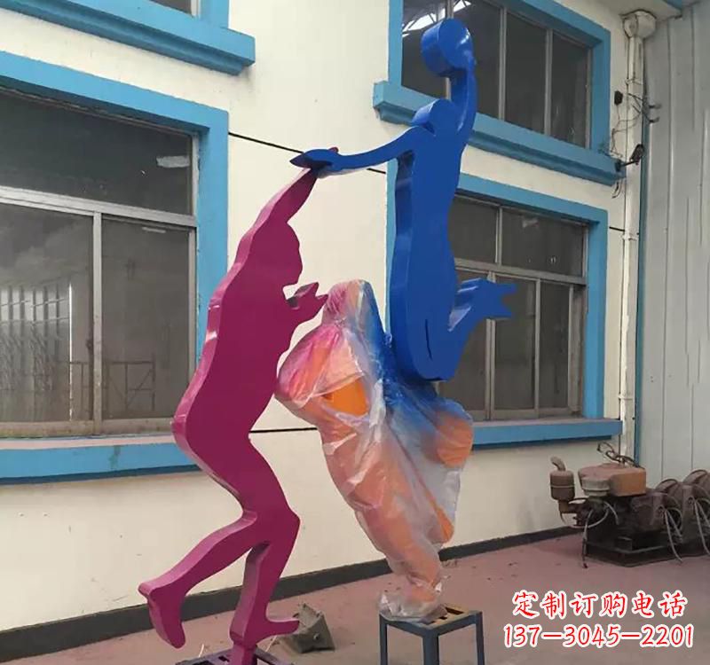 河北不锈钢篮球运动员雕塑纪念篮球运动传奇