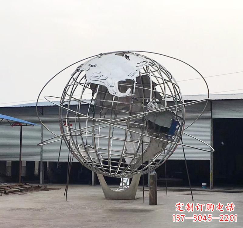 河北不锈钢制作的镂空地球雕塑