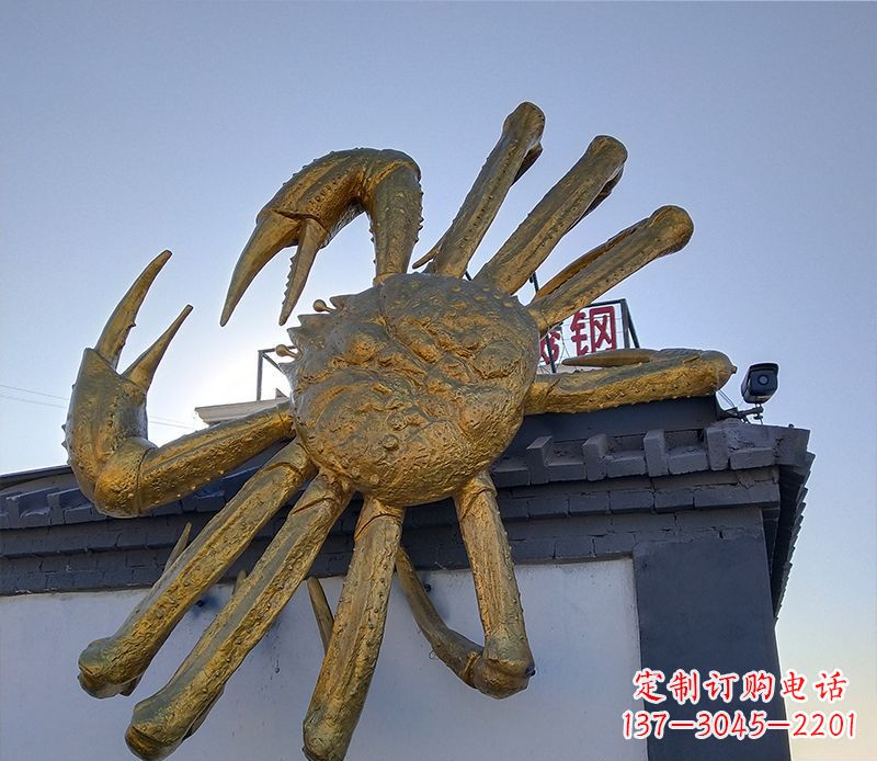 河北不锈钢螃蟹雕塑精美而又经久不衰