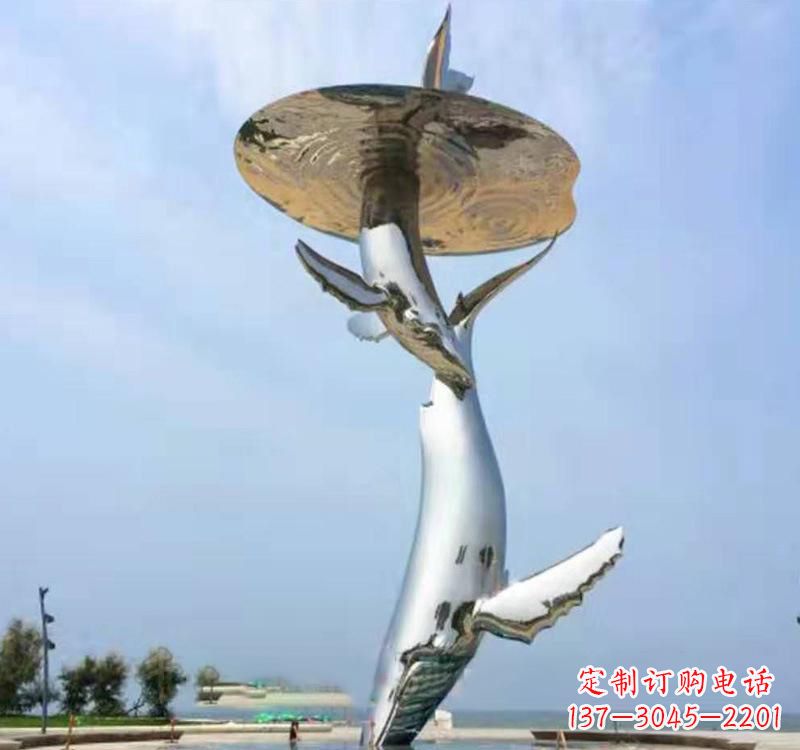 河北不锈钢海豚雕塑精美的艺术品