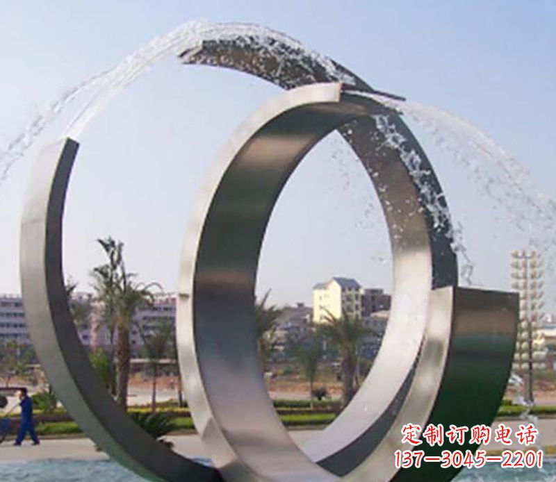 河北不锈钢情侣戒指雕塑象征爱情的永恒之物