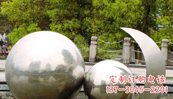 河北不锈钢球形地球月亮雕塑精美的艺术之作