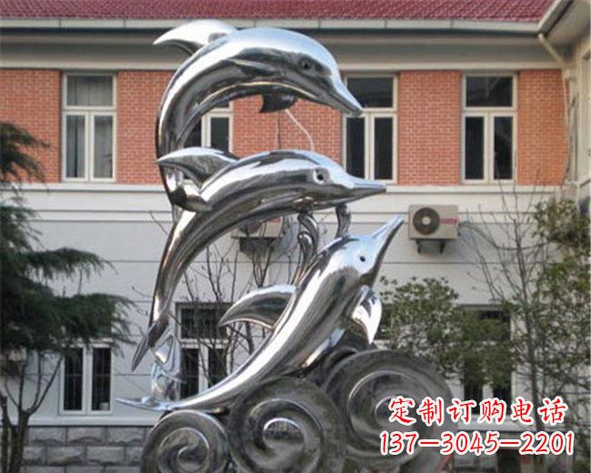 河北不锈钢海豚雕塑跳跃的海洋精灵