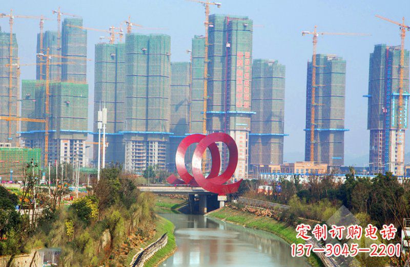 河北精美不锈钢圆环雕塑