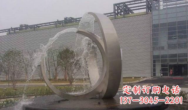 河北不锈钢圆形喷泉雕塑美丽的艺术装置
