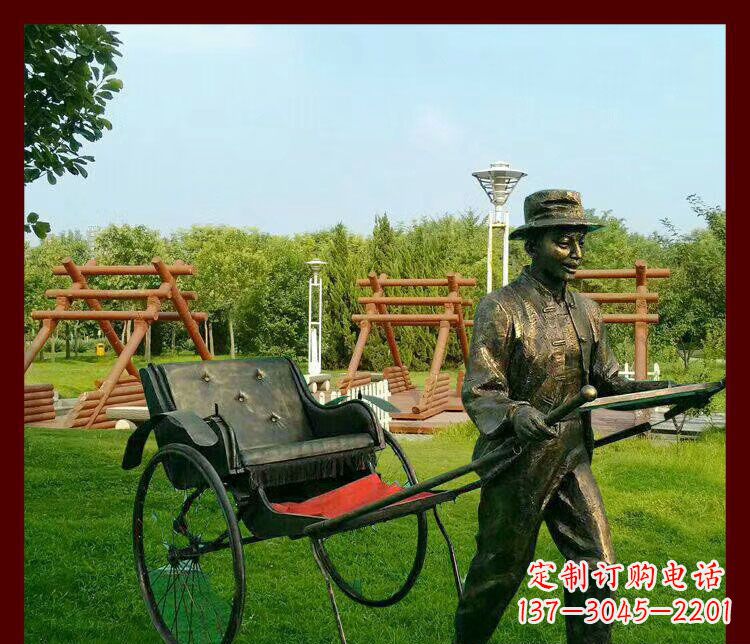 河北细说黄包车夫人雕塑