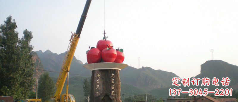 河北不锈钢苹果雕塑缔造城市风采