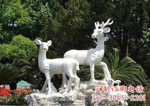 河北雕塑艺术——大理石公园小鹿石雕
