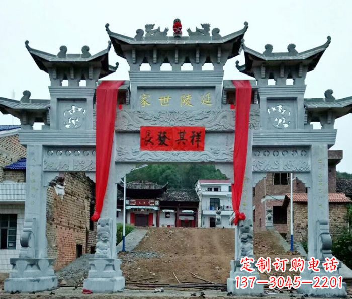河北精美大理石牌坊雕塑