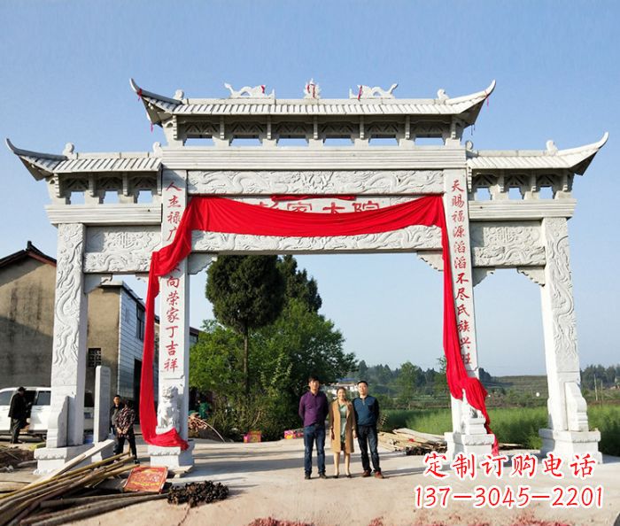 河北精美大理石牌坊雕塑