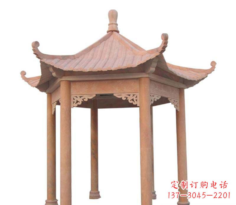 河北大理石六角凉亭雕塑