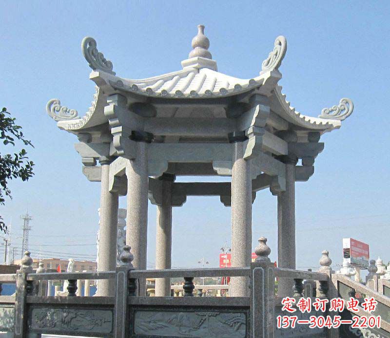 河北大理石六角凉亭石雕，为您的家园带来浪漫情怀