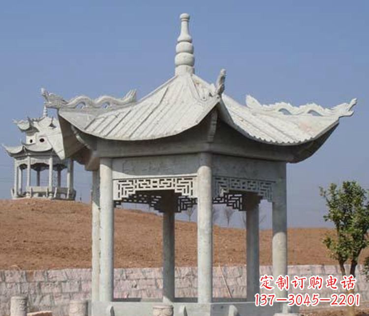 河北精美大理石六角凉亭石雕
