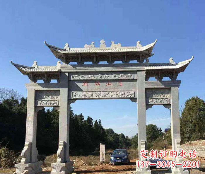 河北精美石雕牌坊雕塑