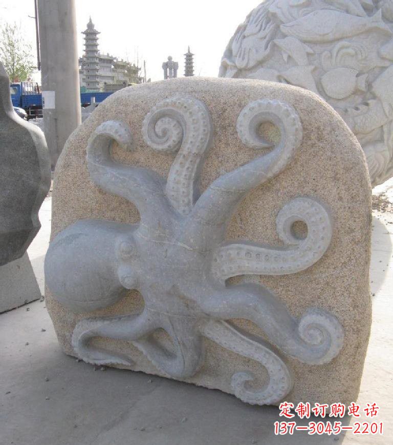 河北精美大理石章鱼雕塑