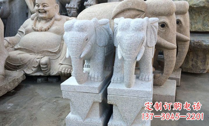 河北大理石大象雕塑 招财进宝