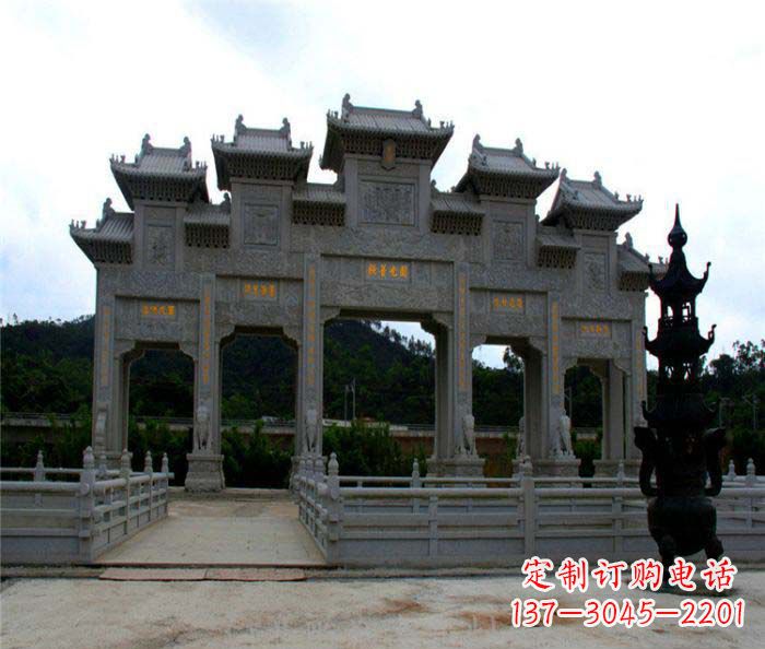 河北大型五门石雕牌坊