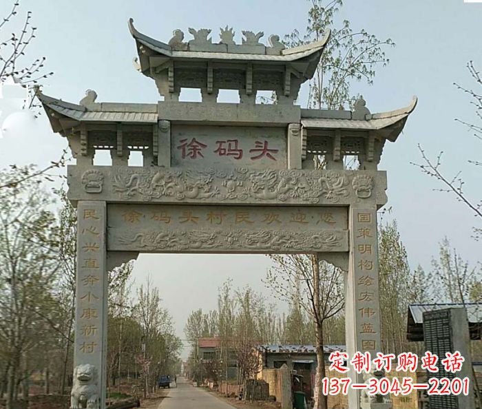 河北精美纯手工大理石牌坊雕塑