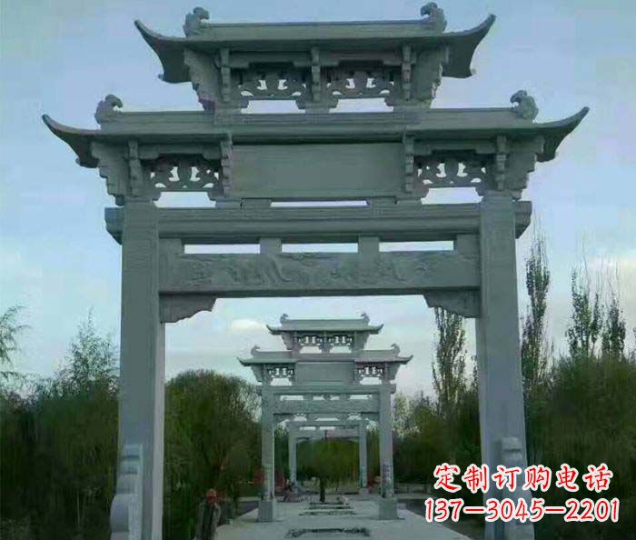 河北牌坊雕塑精美大理石雕塑艺术