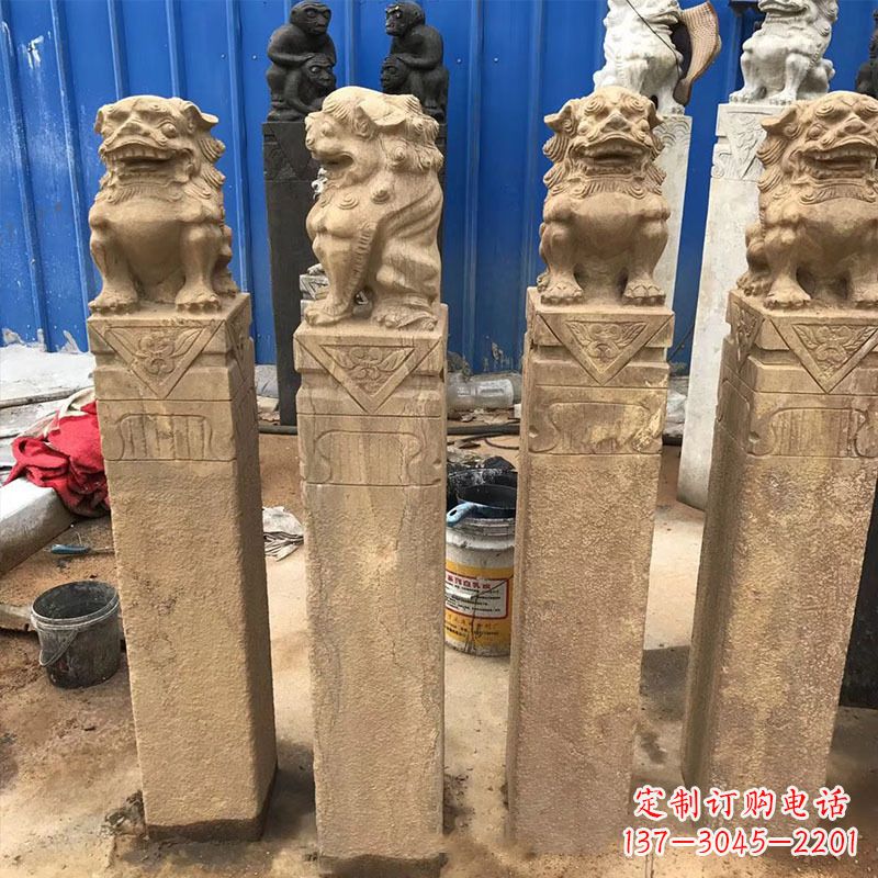 河北仿古拴马桩石雕塑——傅雕你的精美时光