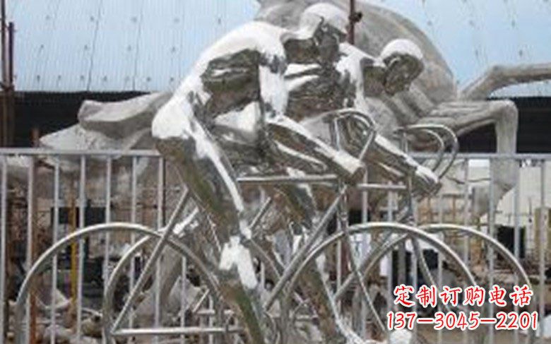 河北铸造不锈钢骑自行车景观雕塑