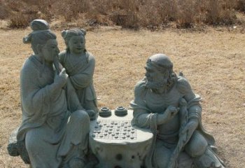 河北八仙下棋铜雕塑