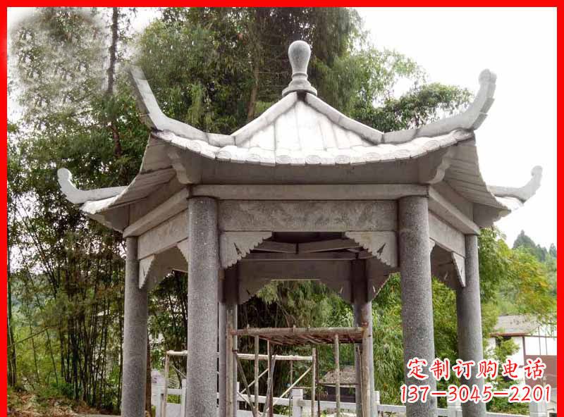 河北复古公园石凉亭雕塑