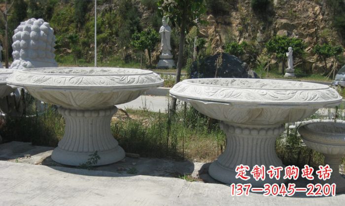河北美轮美奂的大理石花盆雕塑