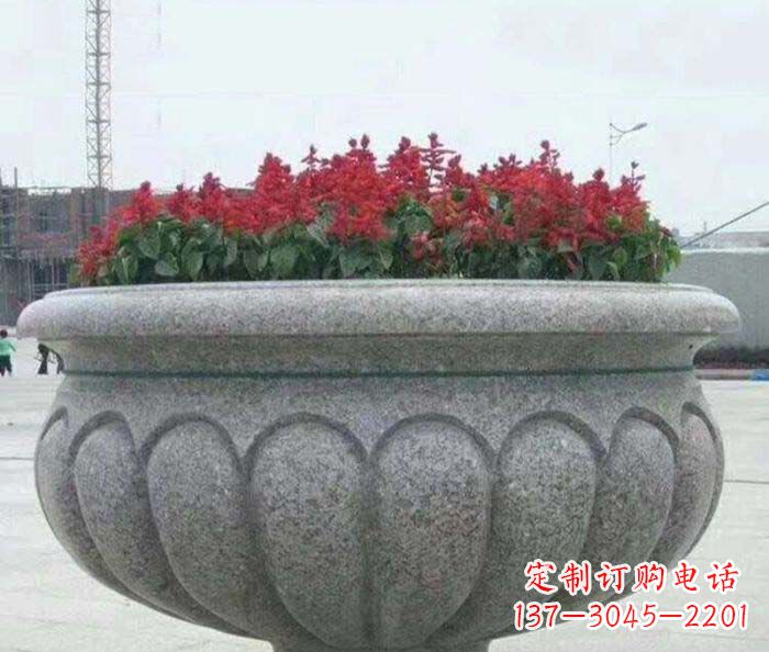 河北精美大理石花盆雕塑