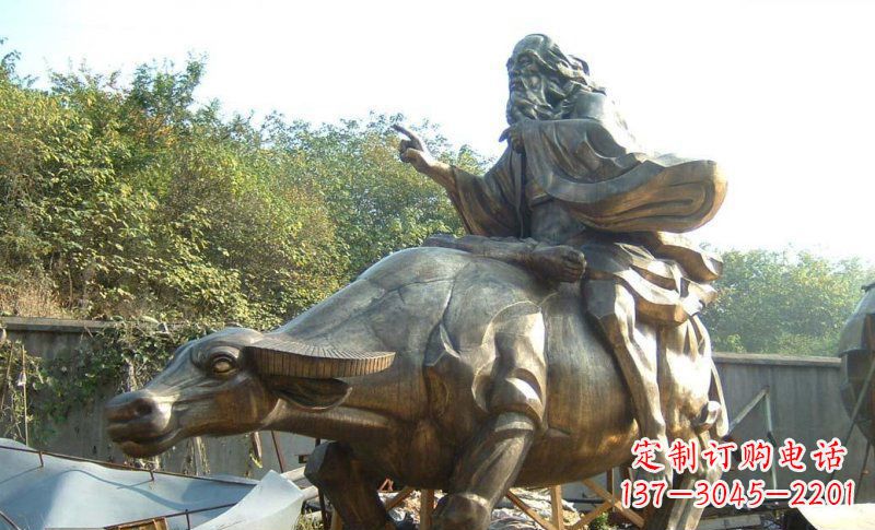 河北中领雕塑艺术精美大型老子骑牛景观雕塑