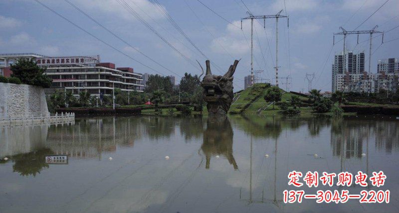 河北室外公园铜雕龙雕塑