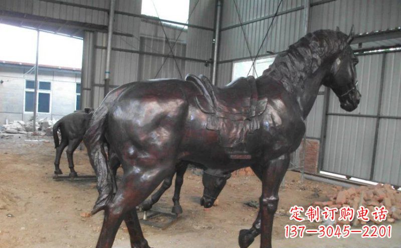 河北公园铜马动物铜雕