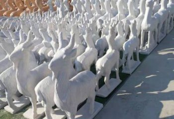 河北公园大理石动物羊雕塑