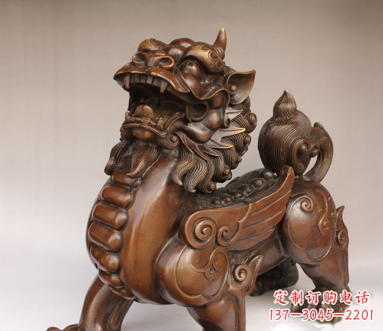 河北古代神兽貔貅铜雕 